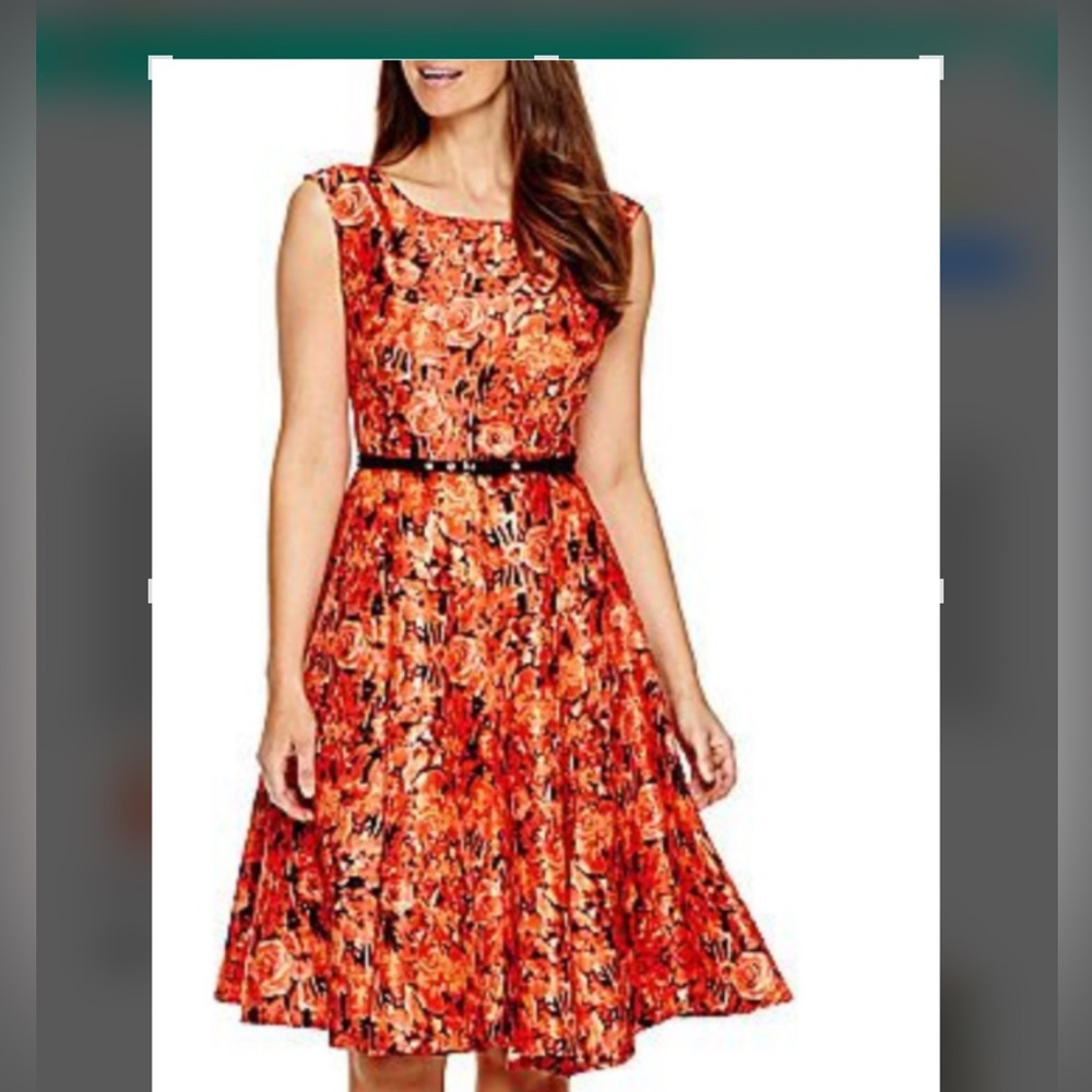 NWT Women’s Julian Taylor Abstract Print Rose Dress